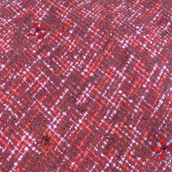 Elevenses by Anthropologie pink flare skirt tweed wool blend size 6 - Picture 9 of 10